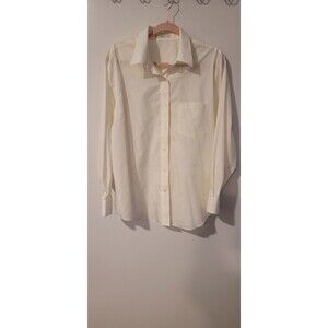 Foxcroft Womens Sz 14 Wrinkle Free Long Sleeve Button Up Top Shirt Ivory Work